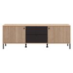 Επιπλο Τηλεορασης Mayenne 157 3k2f2v Artisan Oak-Μαυρο Mat 157x40x55εκ - Image 3