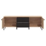 Επιπλο Τηλεορασης Mayenne 157 3k2f2v Artisan Oak-Μαυρο Mat 157x40x55εκ - Image 4