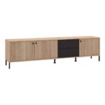 Επιπλο Τηλεορασης Mayenne 208 4k2f3v Artisan Oak-Μαυρο Mat 208x40x55εκ