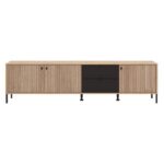Επιπλο Τηλεορασης Mayenne 208 4k2f3v Artisan Oak-Μαυρο Mat 208x40x55εκ - Image 3