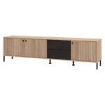 Επιπλο Τηλεορασης Mayenne 208 4k2f3v Artisan Oak-Μαυρο Mat 208x40x55εκ - Image 5