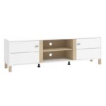 Επιπλο Τηλεορασης Peckham TV 176 Λευκο-Light Port Χρωμα 176x40x52εκ