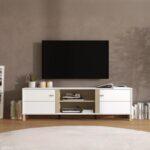Επιπλο Τηλεορασης Peckham TV 176 Λευκο-Light Port Χρωμα 176x40x52εκ - Image 2