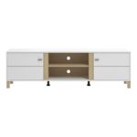 Επιπλο Τηλεορασης Peckham TV 176 Λευκο-Light Port Χρωμα 176x40x52εκ - Image 3
