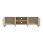 Επιπλο Τηλεορασης Peckham TV 176 Λευκο-Light Port Χρωμα 176x40x52εκ - Image 4