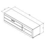 Επιπλο Τηλεορασης Remo Γκρι Concrete / Λευκη Λακα 162x41x43εκ - Image 6