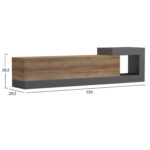 Επιπλο Τηλεορασης Τοιχου Essenza HM18372.13 Μελαμινη Oak/Γκρι 150x29.6x38.6υεκ. - Image 2
