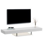 Επιπλο Τηλεορασης Τοιχου Me LED Savor HM18381.02 Μελαμινη Λευκη 150x29,5x22υεκ