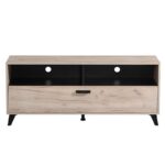 Επιπλο Τηλεορασης Umbria TV 140 Grey Oak-Μαυρο 137x40x58εκ - Image 3