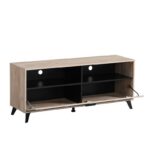 Επιπλο Τηλεορασης Umbria TV 140 Grey Oak-Μαυρο 137x40x58εκ - Image 4