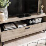 Επιπλο Τηλεορασης Umbria TV 140 Grey Oak-Μαυρο 137x40x58εκ - Image 5