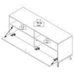 Επιπλο Τηλεορασης Umbria TV 140 Grey Oak-Μαυρο 137x40x58εκ - Image 8