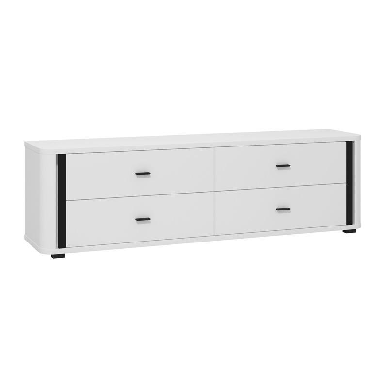 epiplo-tileorasis-york-4f-leyko-mayro-mat-chroma-177x40x52ek1747122917 Επιπλο Τηλεορασης York 4f Λευκο-Λευκο Ματ-Μαυρο Mat Χρωμα 177x40x52εκ - Image 1