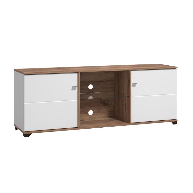 epiplo-tv-burgundy-160-3k2v-leyko-flagstaff-oak-leyko-high-gloss-foil-157x40x51ek1689769202 Επιπλο TV Burgundy 160 3k2v Λευκο-Flagstaff Oak-Λευκο High Gloss Foil 157x40x51εκ S.p.k - Image 1