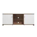 Επιπλο TV Burgundy 160 3k2v Λευκο-Flagstaff Oak-Λευκο High Gloss Foil 157x40x51εκ S.p.k - Image 3