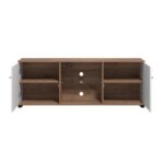 Επιπλο TV Burgundy 160 3k2v Λευκο-Flagstaff Oak-Λευκο High Gloss Foil 157x40x51εκ S.p.k - Image 4