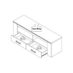Επιπλο TV Kent 150 Grey Oak/White Oak 151x43x49εκ Knt - Image 9