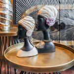 Επιτραπεζια Διακοσμητικη Φιγουρα Fylliana FL984901 African Lady Μαυρο-Χρυσο Χρωμα 15x5x30εκ - Image 2