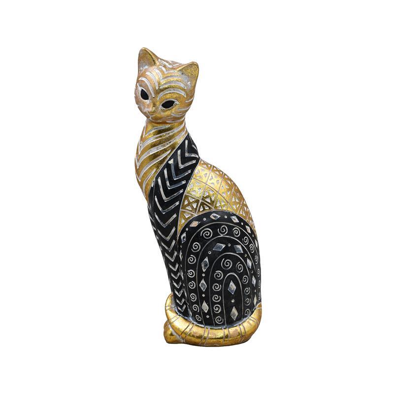 epitrapezia-diakosmitiki-figoyra-fylliana-cat-mayro-chryso-leyko-chroma-15x11x33ek1737448802 Επιτραπεζια Διακοσμητικη Φιγουρα Fylliana " Cat " Μαυρο-Χρυσο-Λευκο Χρωμα 15x11x33εκ - Image 1