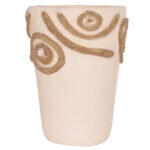 Επιτραπεζιο Διακοσμητικο Βαζο Dean HM4677.02S Τερακοτα Σε κρεμ--φ19x25υεκ.