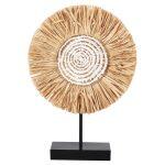 Επιτραπεζιο Διακοσμητικο HM4224 Ινες Raffia Σε Φυσικο-Μαυρη Ξυλινη Βαση 18x9x43υεκ. - Image 3