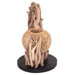 Επιτραπεζιο Διακοσμητικο Φωτιστικο Ashin HM4438 Driftwood--Rattan 30x30x49υεκ. - Image 4