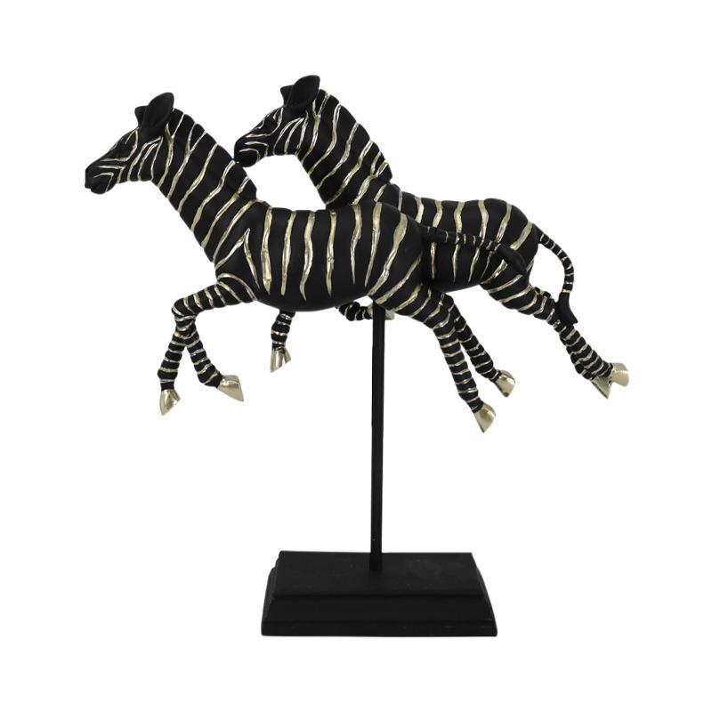 epitrapezio-diakosmitiko-fylliana-2-zebras-mayro-chryso-chroma-34x95x345ek1717413905 Επιτραπεζιο Διακοσμητικο Fylliana "2 Zebras" Μαυρο-Χρυσο Χρωμα 34x9,5x34,5εκ - Image 1