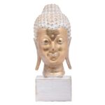 Επιτραπεζιο Διακοσμητικο Fylliana Buddha Χρυσο-Λευκο Αντικε Χρωμα 16x15x34εκ