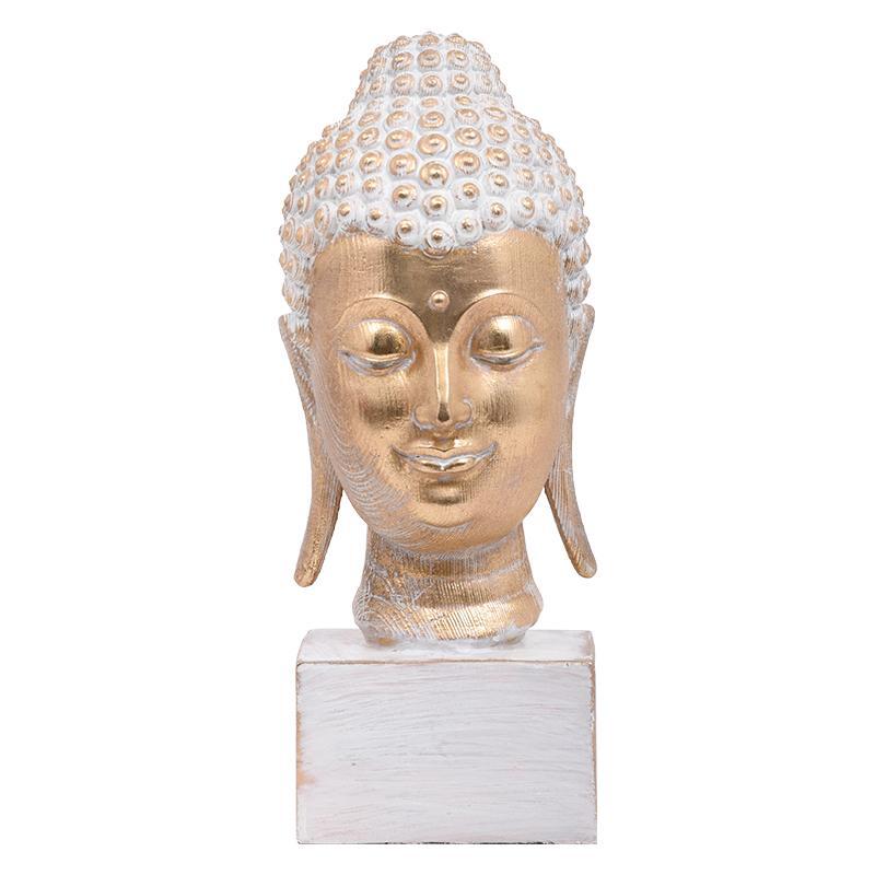 epitrapezio-diakosmitiko-fylliana-buddha-chryso-leyko-antike-chroma-16x15x34ek1717422902 Επιτραπεζιο Διακοσμητικο Fylliana Buddha Χρυσο-Λευκο Αντικε Χρωμα 16x15x34εκ - Image 1