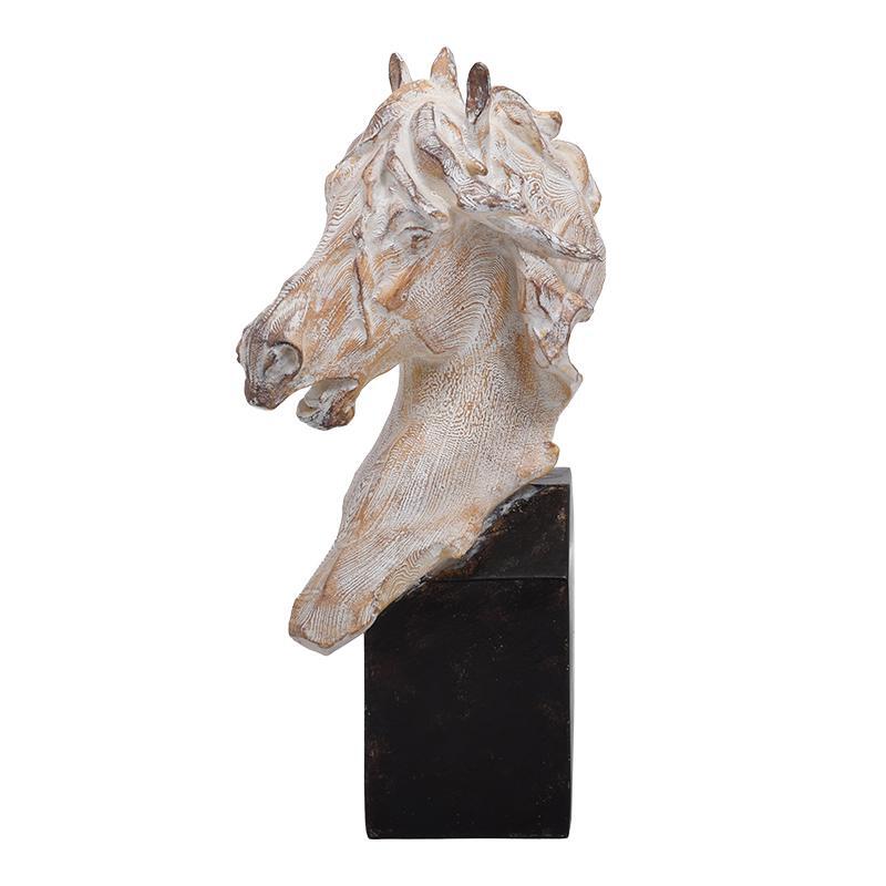 epitrapezio-diakosmitiko-fylliana-horse-chryso-leyko-antike-chroma-14x125x295ek1690453510 Επιτραπεζιο Διακοσμητικο Fylliana Horse Μπεζ-Καφε Χρωμα 14x13x30εκ - Image 1