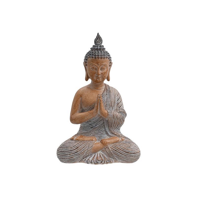 epitrapezio-diakosmitiko-polyresin-fylliana-buddha-kafe-chroma-17x13x27ek1720007648 Επιτραπεζιο Διακοσμητικο Polyresin Fylliana "Buddha" Καφε Χρωμα 17x13x27εκ - Image 1