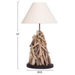 Επιτραπεζιο Φωτιστικο Twiggy HM4423 Driftwood & Λευκο Καπελο φ35x61υεκ. - Image 2