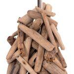 Επιτραπεζιο Φωτιστικο Twiggy HM4423 Driftwood & Λευκο Καπελο φ35x61υεκ. - Image 4