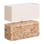 Επιτραπεζιο Φωτιστικο Twiggy HM4437 Driftwood & Λευκο Καπελο 50.5x16x45.5υεκ.