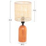 Επιτραπεζιο Φωτιστικο Lyktur HM4709 Μπεζ Καπελο Wicker-Ξυλινη Βαση φ15,5x35,5υεκ. - Image 2