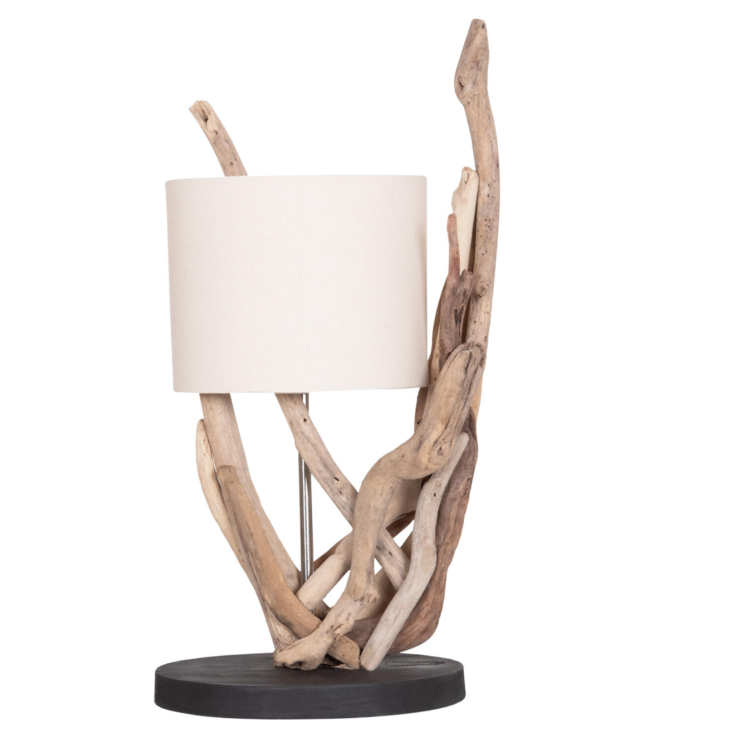 epitrapezio-fotistiko-fb94873-driftwood- Επιτραπεζιο Φωτιστικο Bramble HM4873 Driftwood & Λευκο Καπελο φ28x65υεκ. - Image 1