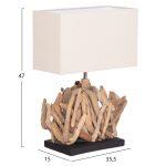 Επιτραπεζιο Ορθογωνιο Φωτιστικο Twiggy HM4424 Driftwood & Λευκο Καπελο 35.5x15x47υεκ. - Image 2