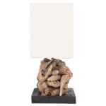 Επιτραπεζιο Ορθογωνιο Φωτιστικο Twiggy HM4432 Driftwood & Λευκο Καπελο 50x16,5x38υεκ. - Image 5
