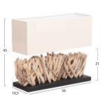 Επιτραπεζιο Ορθογωνιο Φωτιστικο Twiggy HM4434 Driftwood & Λευκο Καπελο 56x16.5x43υεκ. - Image 2