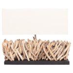 Επιτραπεζιο Ορθογωνιο Φωτιστικο Twiggy HM4434 Driftwood & Λευκο Καπελο 56x16.5x43υεκ. - Image 3