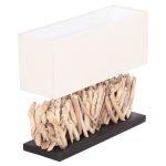 Επιτραπεζιο Ορθογωνιο Φωτιστικο Twiggy HM4434 Driftwood & Λευκο Καπελο 56x16.5x43υεκ. - Image 5