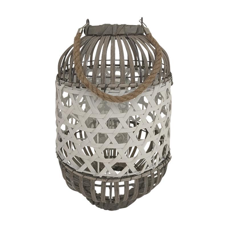 fanari-bamboo-fylliana-land-me-gyali-kafe-leyko-chroma-25x411682513705 Φαναρι Bamboo Fylliana Land Με Γυαλι Καφε-Λευκο Χρωμα 25x41 Sls - Image 1
