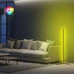Φωτιστικο Δαπεδου Μαυρο Με Rgb LED & Ασυρματο Χειριστηριο HM7309 30x30x120 Εκ.
