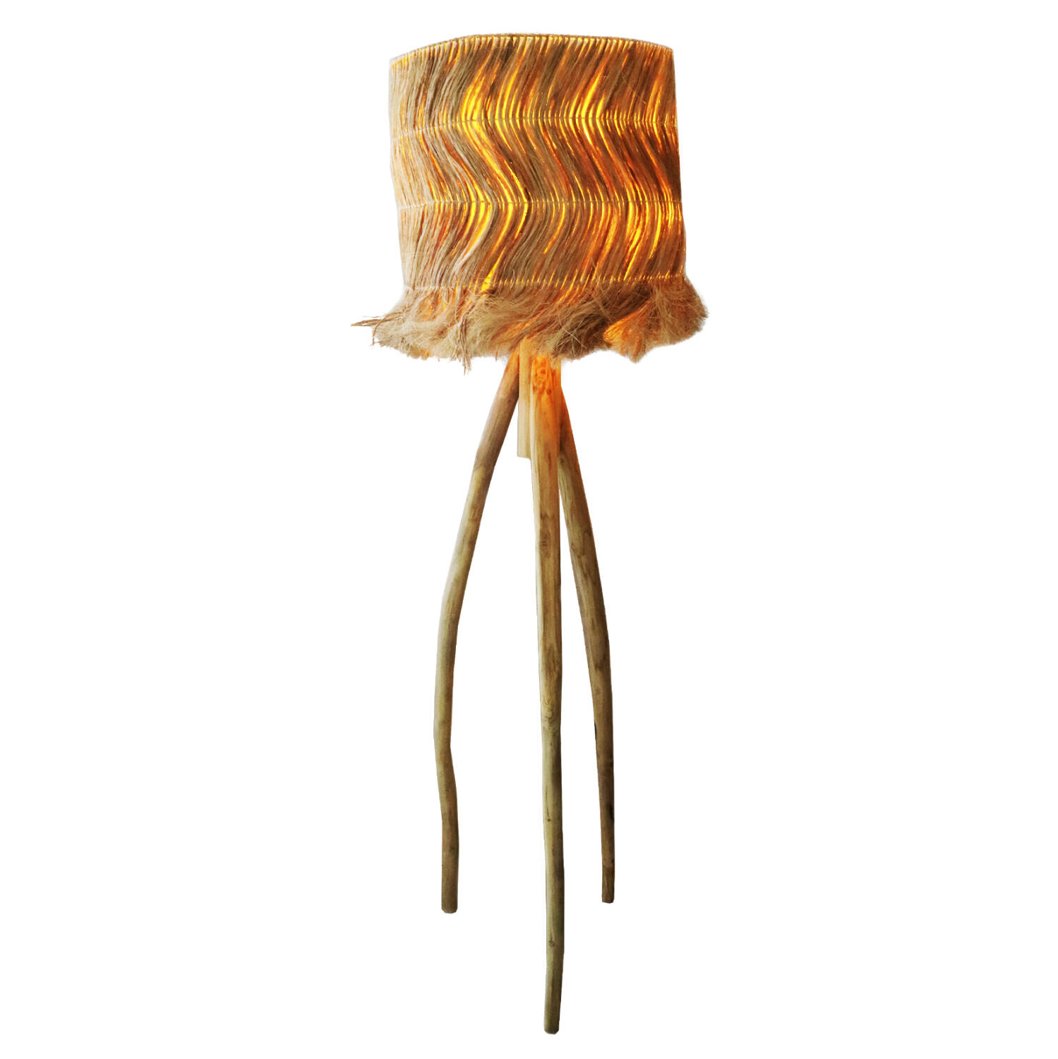 fotistiko-dapedoy-podia-teak-kapelo-ines Φωτιστικο Δαπεδου Ποδια Τεακ & Καπελο Ινες Αμπακα Φυσικο Χρωμα φ50x50-158yεκ.hm7765 - Image 1