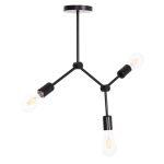 Φωτιστικο Οροφης 3-φωτο Lighty HM7404.11 Μεταλλο Σε Μαυρο 52x5x48υεκ.