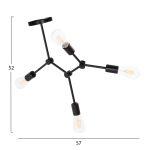 Φωτιστικο Οροφης 4-φωτο Lighty HM7405.11 Μεταλλο Σε Μαυρο 57x5x52υεκ. - Image 2