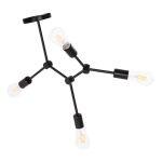 Φωτιστικο Οροφης 4-φωτο Lighty HM7405.11 Μεταλλο Σε Μαυρο 57x5x52υεκ.