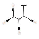 Φωτιστικο Οροφης 4-φωτο Lighty HM7405.11 Μεταλλο Σε Μαυρο 57x5x52υεκ. - Image 3