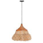 Φωτιστικο Οροφης Sifo HM4714 Καπελο Ινες Sisal & Μπανανας-Φυσικο & Mix φ35x45υεκ.