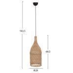 Φωτιστικο Οροφης Carboy HM7884 Κρεμαστο Απο Rattan Σε Φυσικο Χρωμα φ28x163,5yεκ. - Image 2
